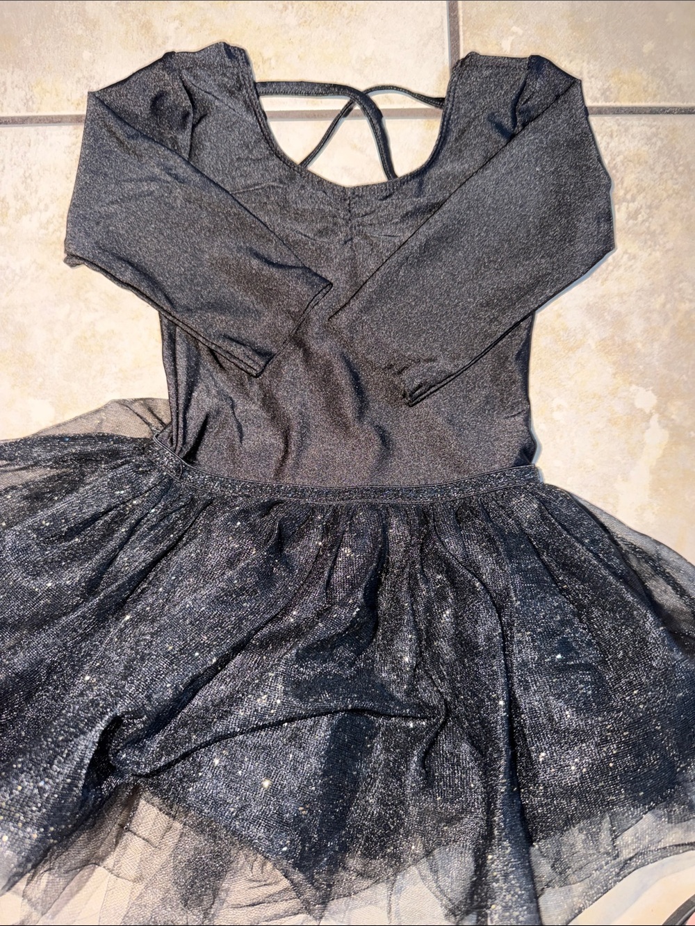 H&M Shimmery Black Long-Sleeve Ballet Tutu Dress